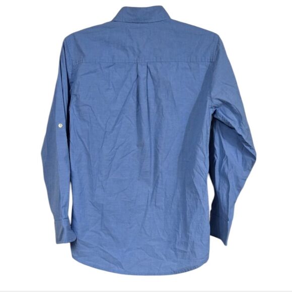 Chaps Boys 14/16 Blue Point Collar Long Sleeve Dress Shirt Formal Wedding Dressy - Picture 4 of 7